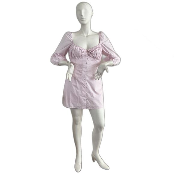 Revolve Privacy Please Maeve Dress Light Pink Puff Sleeve Mini XL - Picture 2 of 11